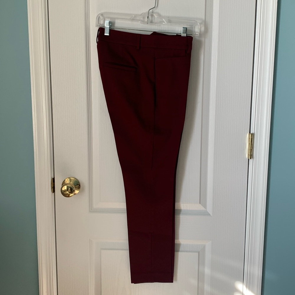Loft burgundy slim Sutton ankle pants.  Size 4